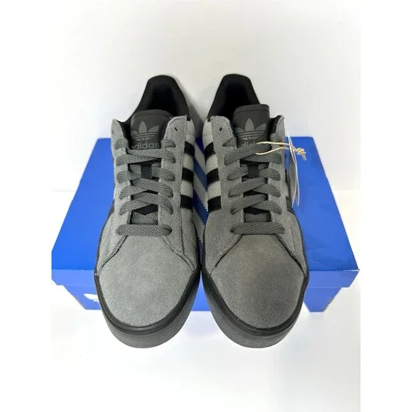 Adidas Campus Vulc Sneakers Grey Black Suede Canvas Men’s Size 10.5 New w/ Box